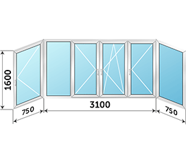 Холодное окно на балкон распашное ALUTECH 4600x1600