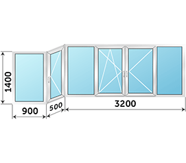 Холодное окно на балкон раздвижное Provedal 4600x1400