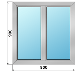 Двухстворчатое окно SCHÜCO 900x900